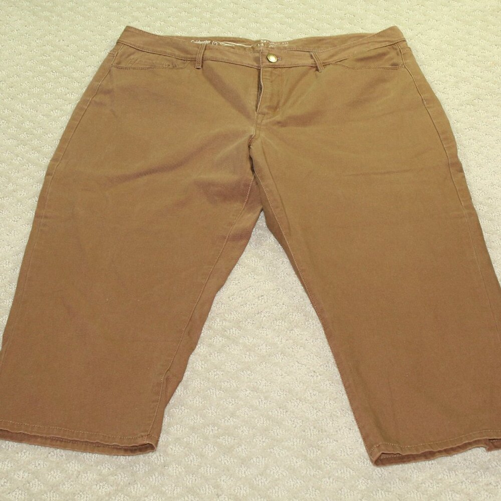 Coldwater Creek Women's 14 Natural Fit Brown Cropped Leg Jeans